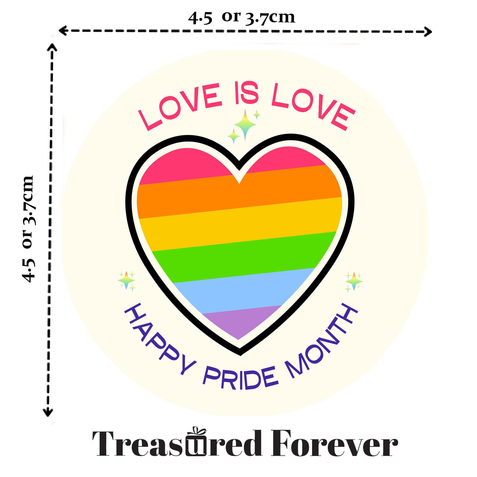 Rainbow Pride Stickers | LGBT Love Is Love Party Decorations | Various Designs