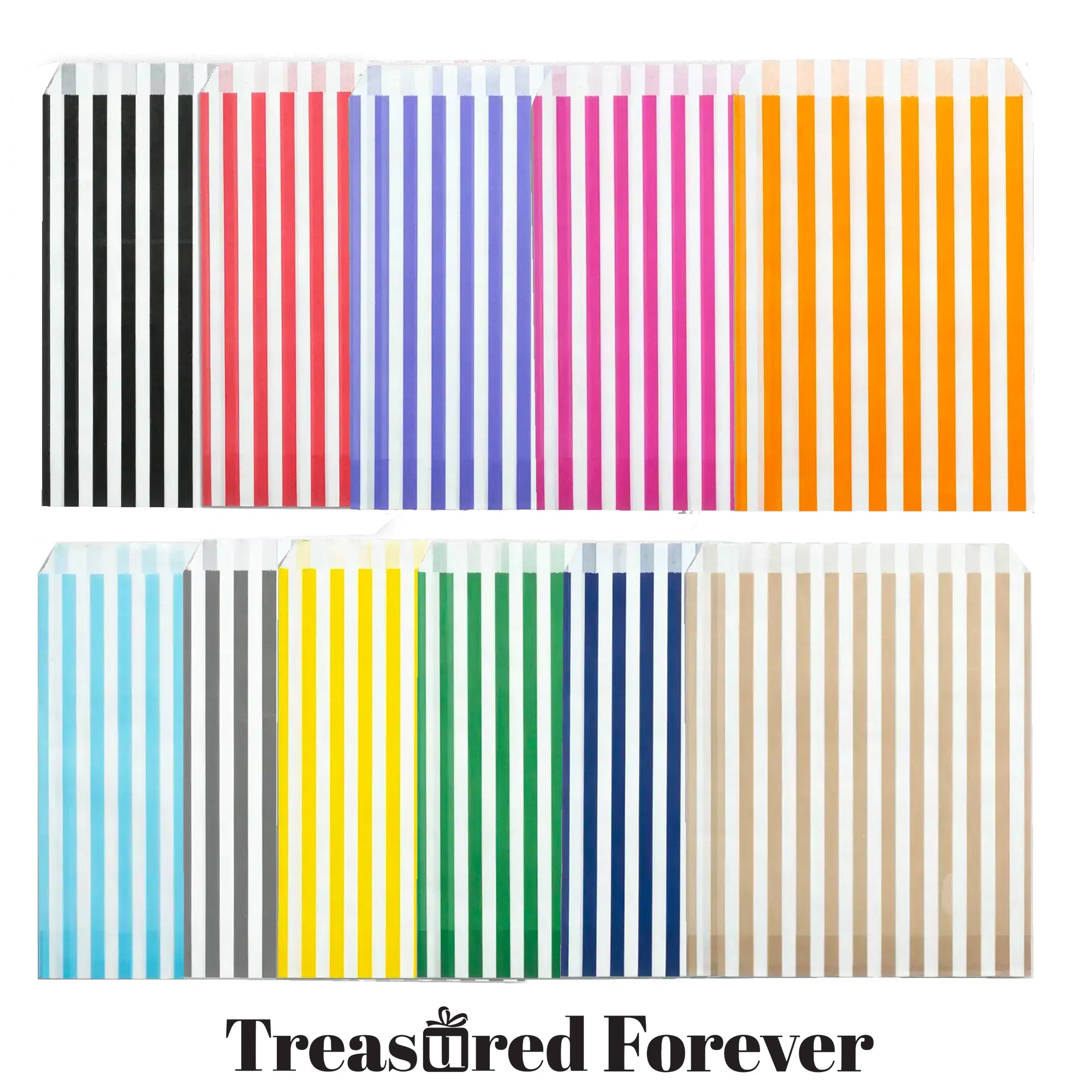 Candy Sweet Stripe or Dotty Paper Bags – Perfect for Gift Shops, Parties, Weddings, Cakes, Sweets, Treats, Pick & Mix Bright