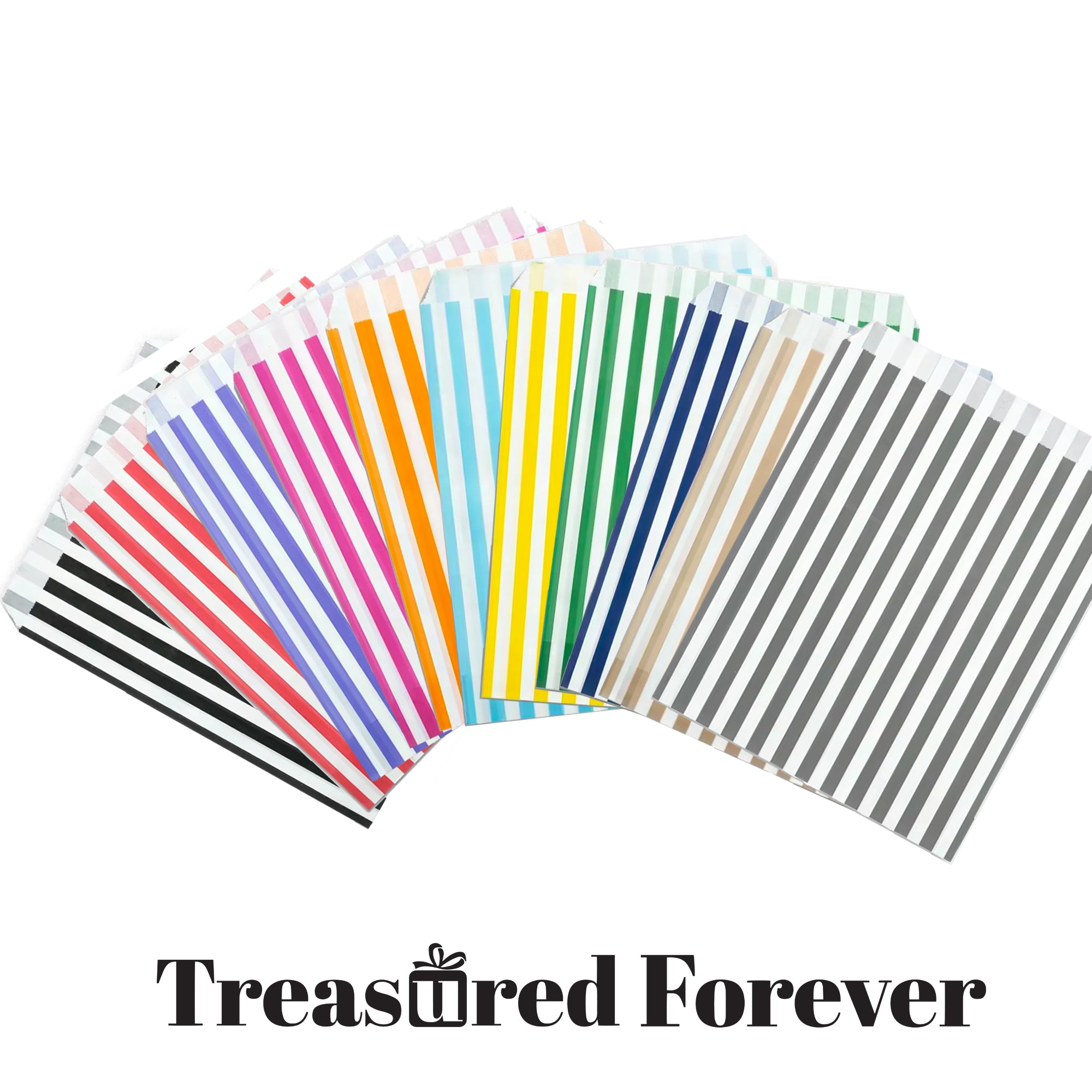 Candy Sweet Stripe or Dotty Paper Bags – Perfect for Gift Shops, Parties, Weddings, Cakes, Sweets, Treats, Pick & Mix Bright