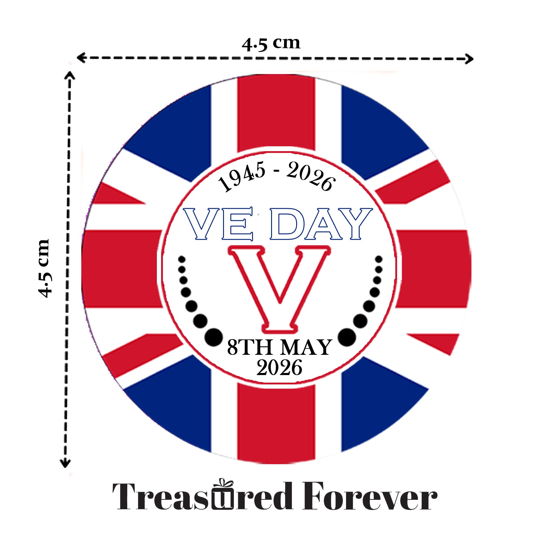 VE Day Celebration Sticker Sheet perfect for street parties! VE Day Party Decor Sizes 4.5cm / 3.7cm